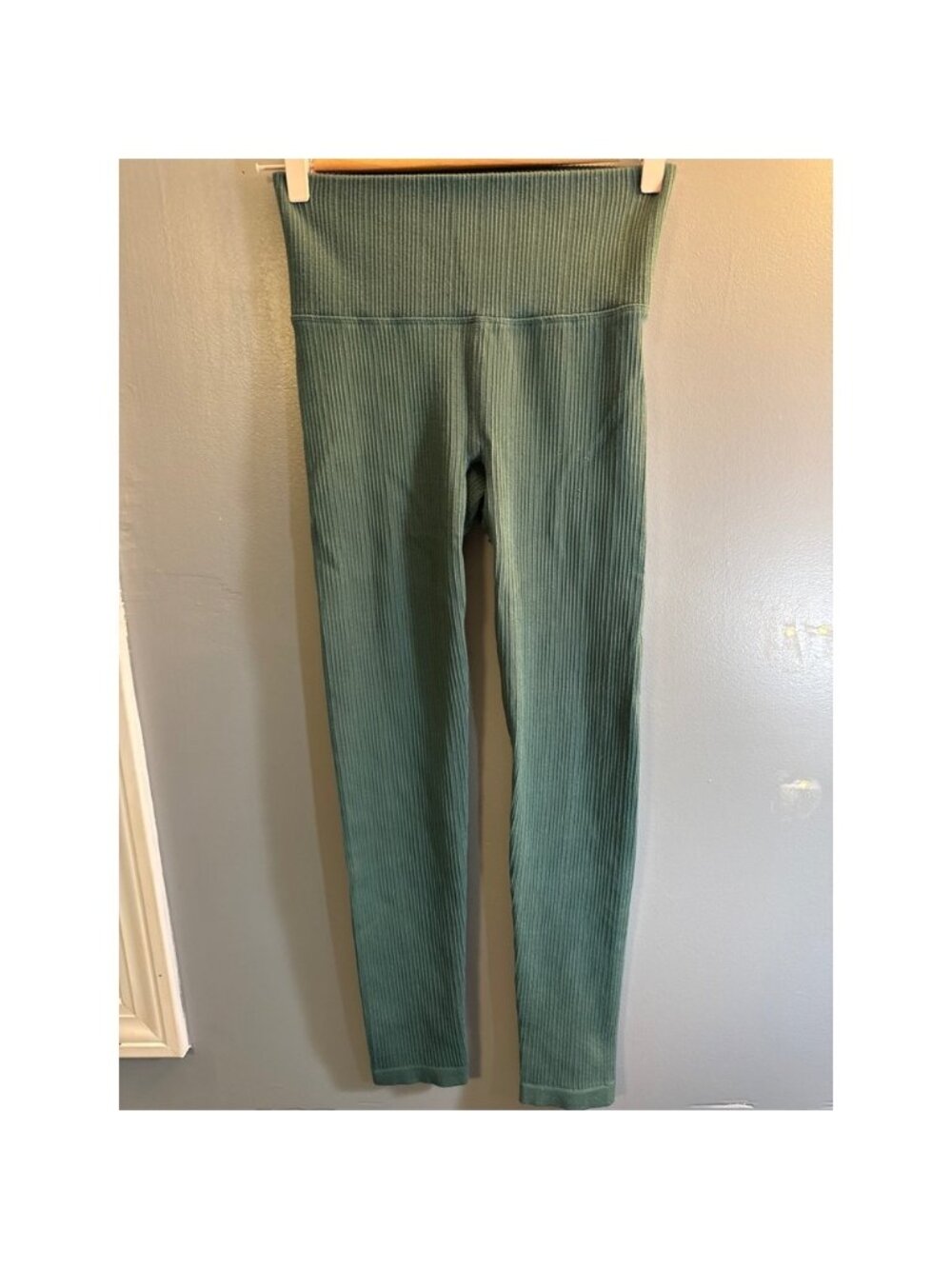 All in Motion Womens Ribbed Seamless High Waisted Leggings Green Forest